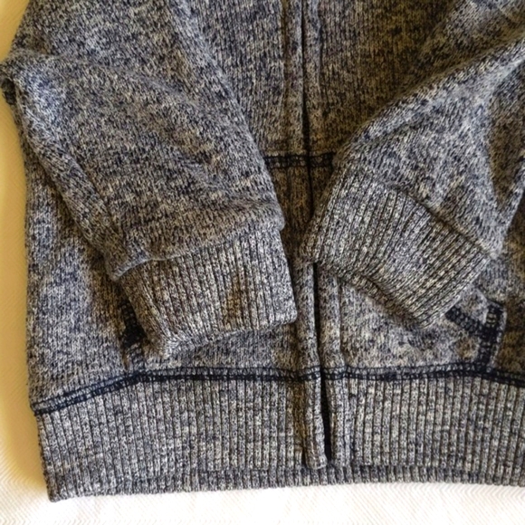 gymboree plush knit marled navy zip-up hoodie sweatshirt 6-12 months baby boy - Picture 4 of 6